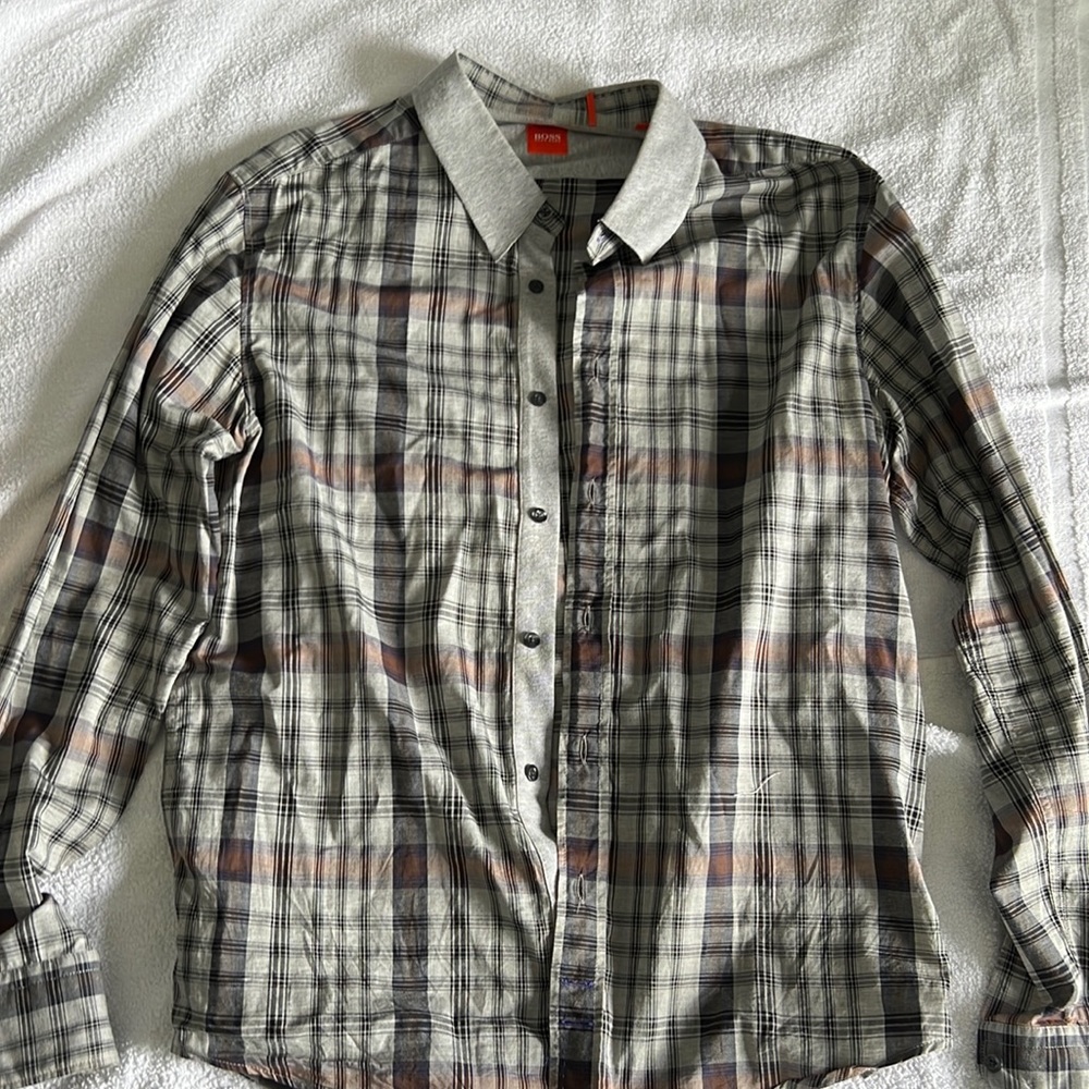Boss button down long sleeve shirt